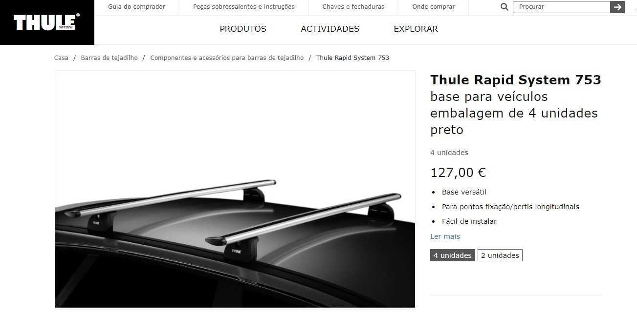 THULE Rapid System 753 + Kit3164 - Para Jeep Compass >2017