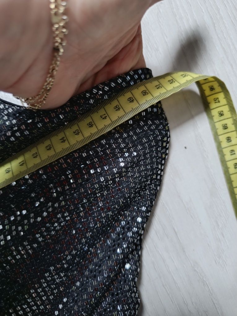 Kombinezon letni S damski srebrny łuski brokat