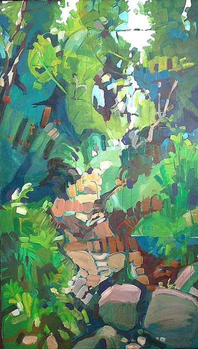 Obraz olejny, droga w górach, duży format