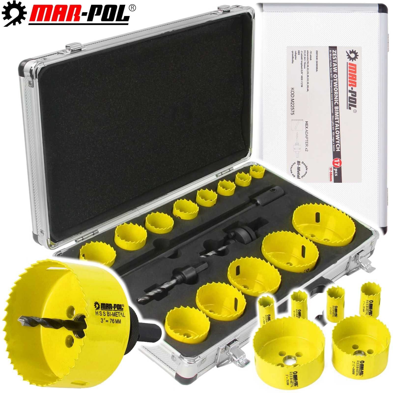 MAR-POL Otwornice Do Drewna Metalu Bimetal Zestaw Hss M22575