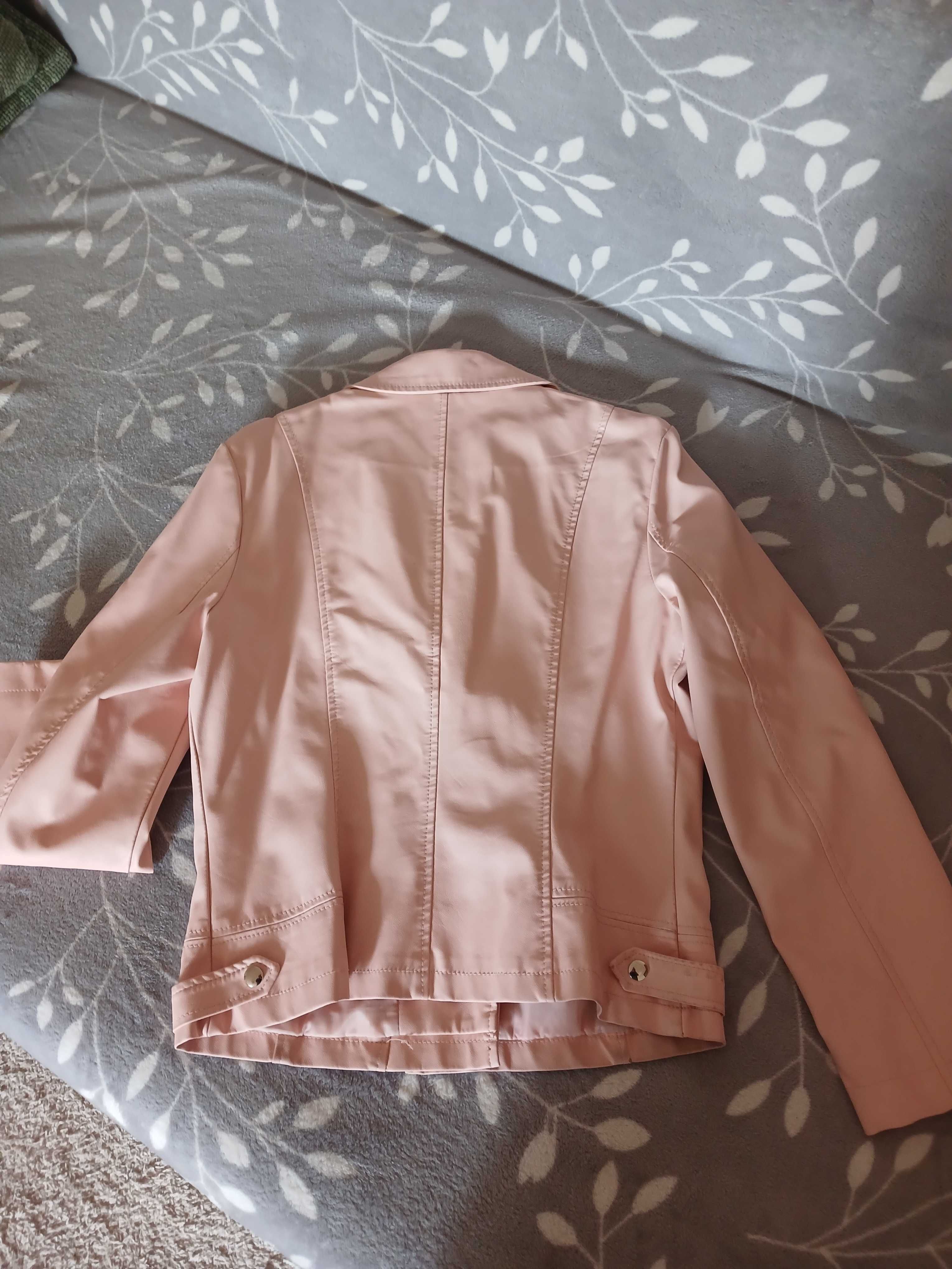Куртка з екошкіри бу ніжно-рожевого кольору бу