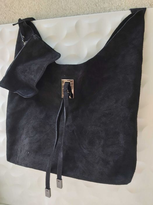 NOWA oryginalna zamszowa torebka worek CREOLE zamszowa czarna