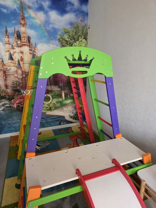 Спортивний комплекс для дому SportBaby Акварелька Plus 1-1 стіл-прибуд