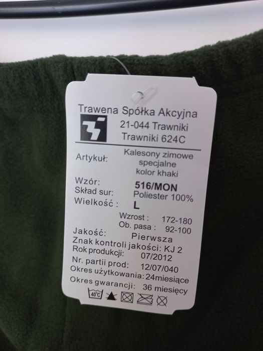 Kalesony zimowe specjalne Mon L