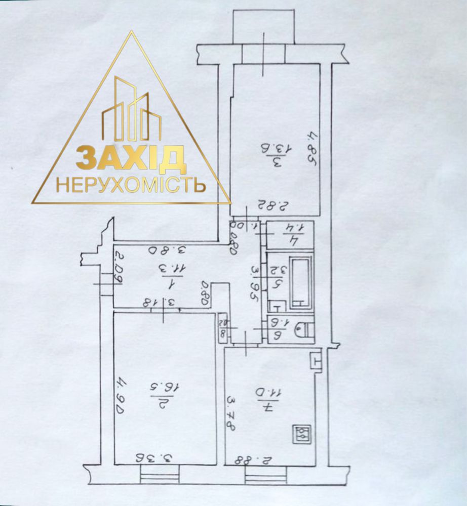 Сталінка 2к! 3 поверх! пр.Волі! 59,2 кв.м!