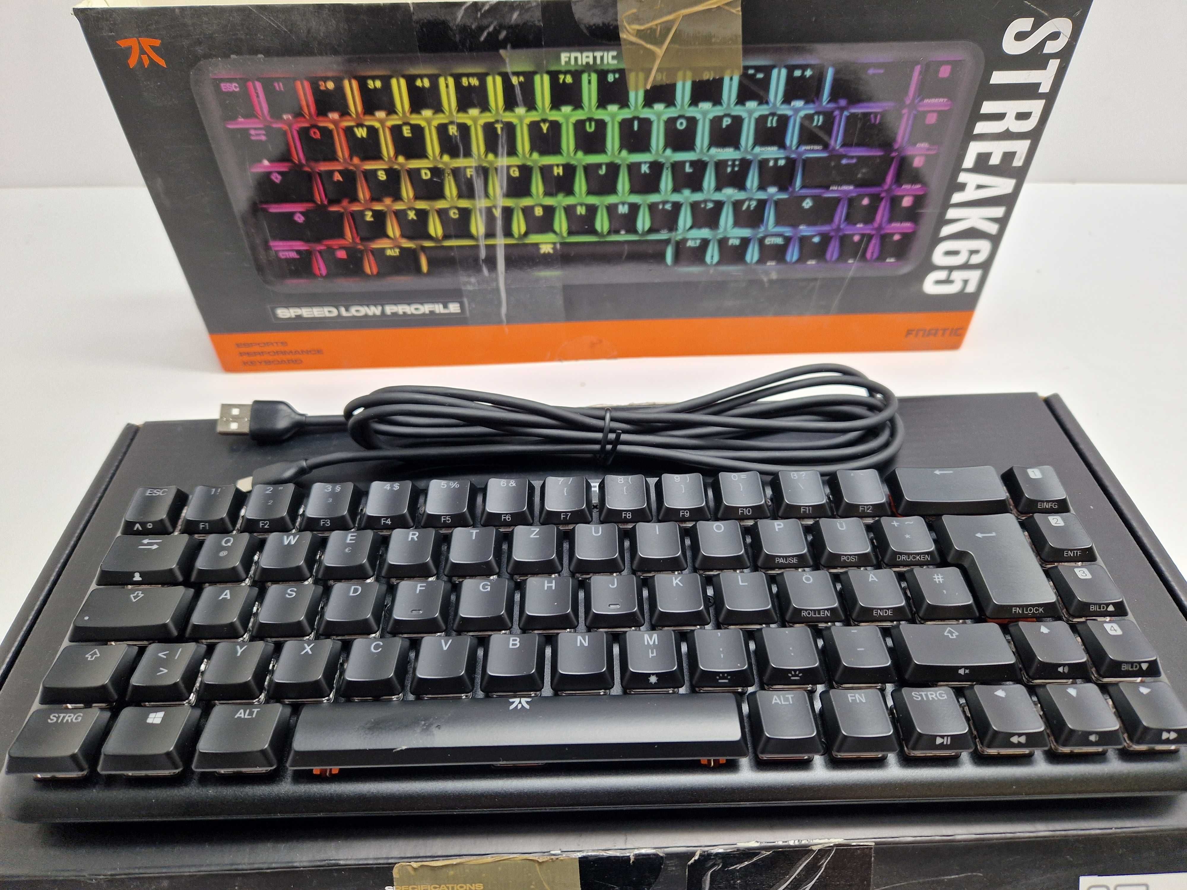 Klawiatura mechaniczna Fnatic Streak 65 układ QWERTZ Niemiecki