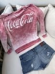 Zestaw Pull&Bear Bluza szorty vintage Retro Jeans Coca Cola M L 40