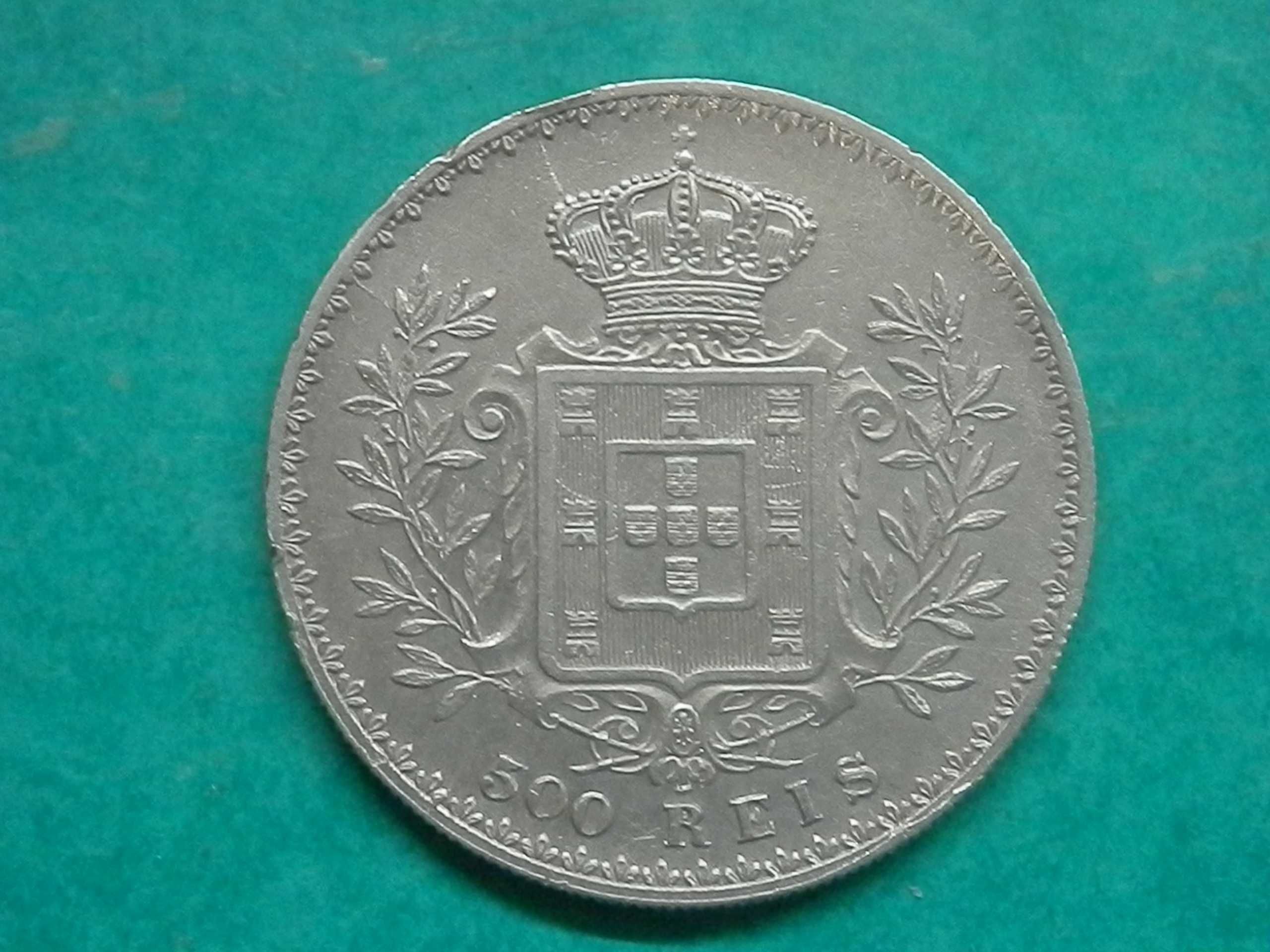 978 - Carlos I: 500 réis 1891 prata, por 13,00