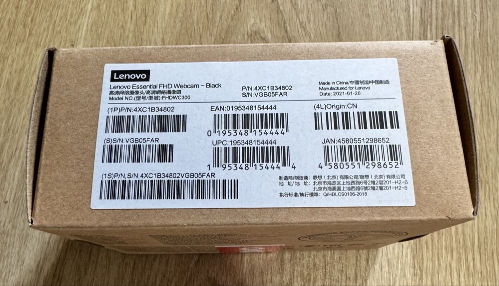 Webcam Lenovo Essential FHD – NOVA | Full HD 1080p