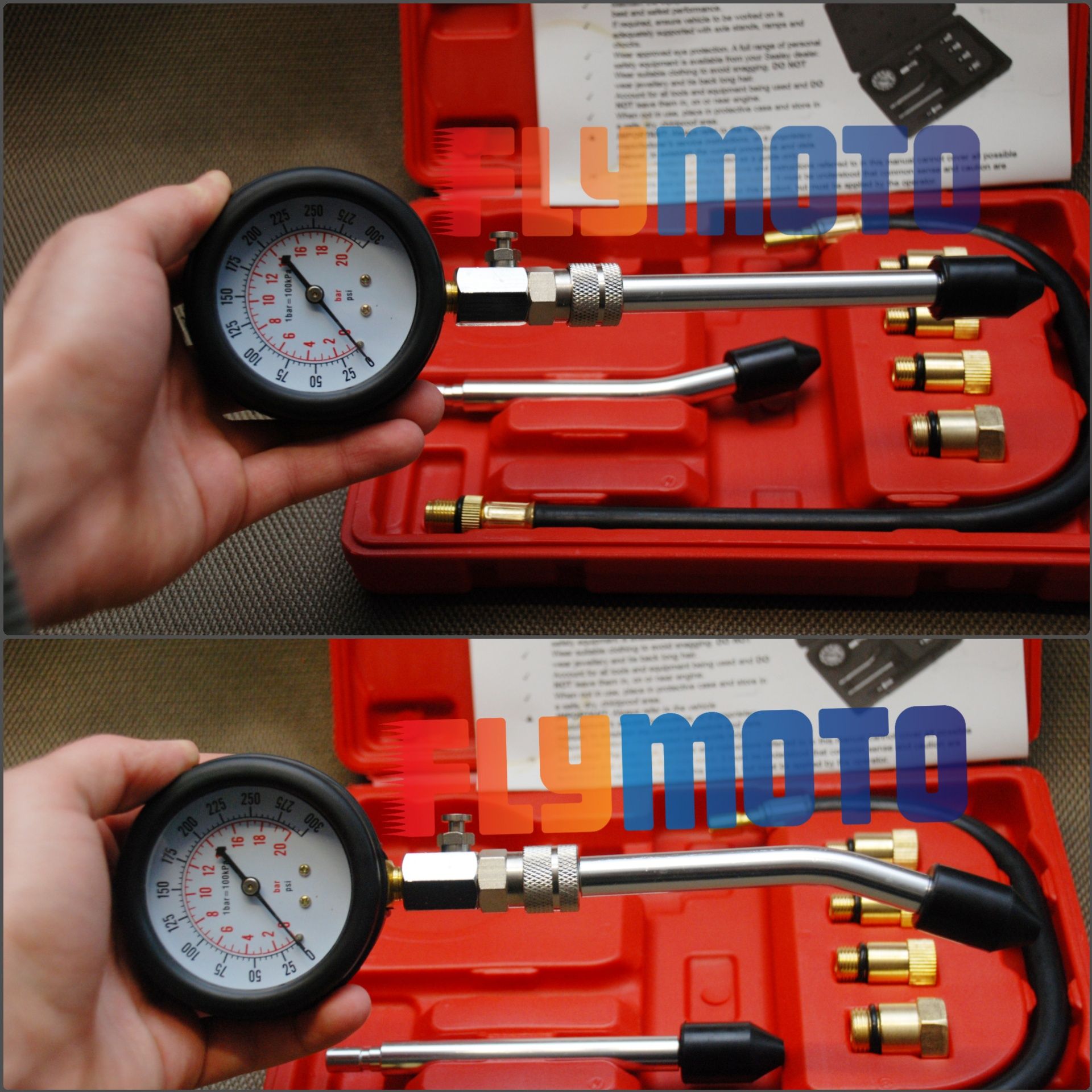 Компресометр, мото, авто, для бензиновых двигателей, замер компресии.