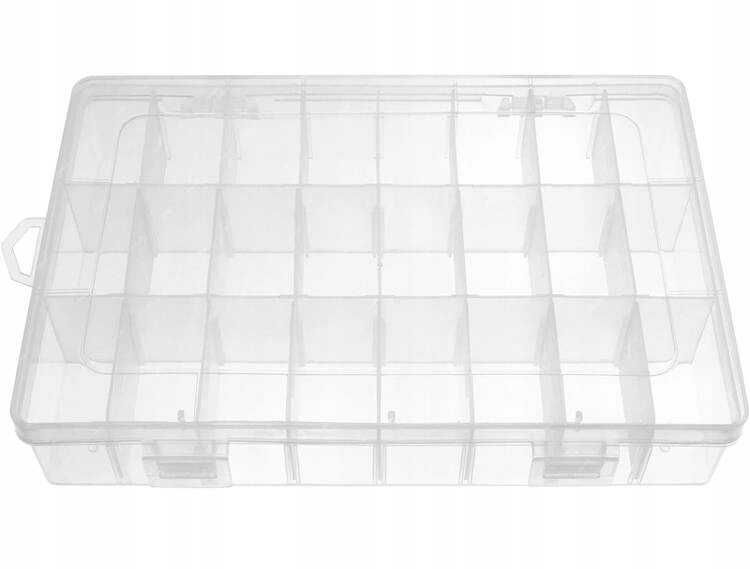 Organizer 24 przegródki 3 pojemnik OR3 19,5 x 13 x 3,6cm na drobiazgi