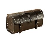 Kufer motocyklowy skórzany K04E 50 cm ćwiekowany chopper CZARNY