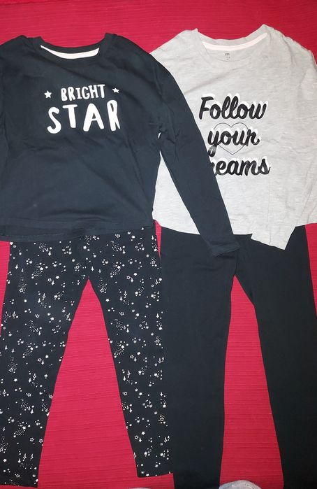 Lote 2 pijamas manga comprida tamanho 9/10A