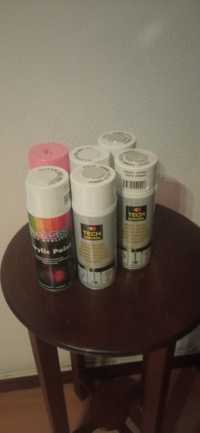 Tintas spray /3 cronado ,2 Electro branco,1 rosa ,NOVAS
