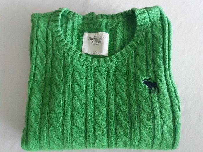 Sweter damski zielony gruby rozm. M Abercrombie & Fitch