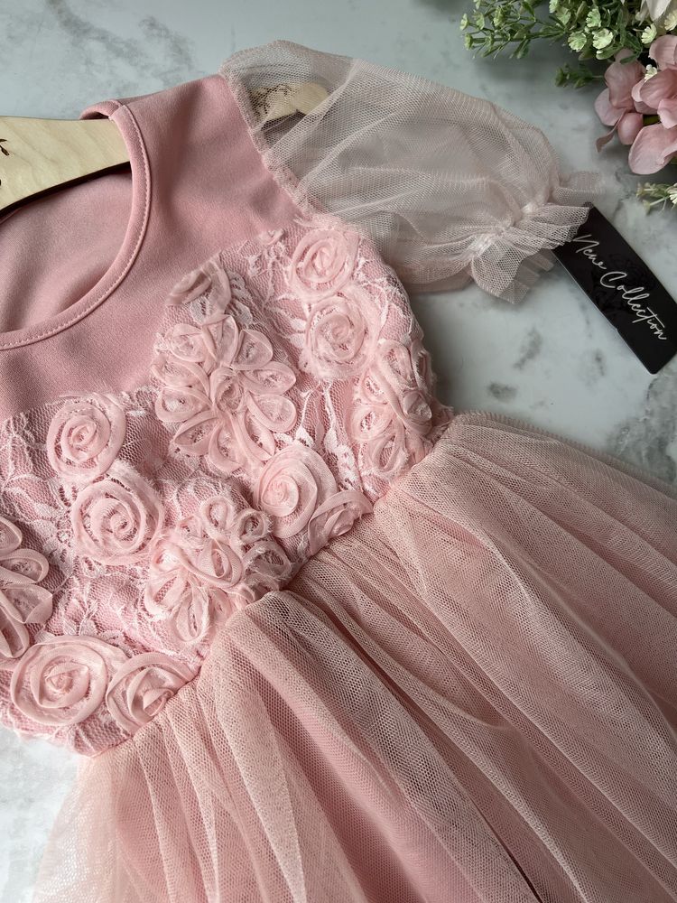 Sukienka piekna tiulowa różowa dla dziewczynki nowa