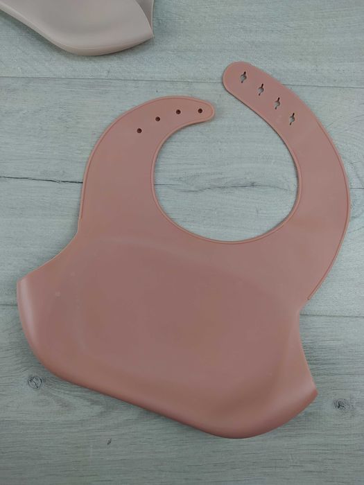 COTTONBEBE Śliniak Silikonowy z Kieszonką Wodoodporny Regulowany 2 szt