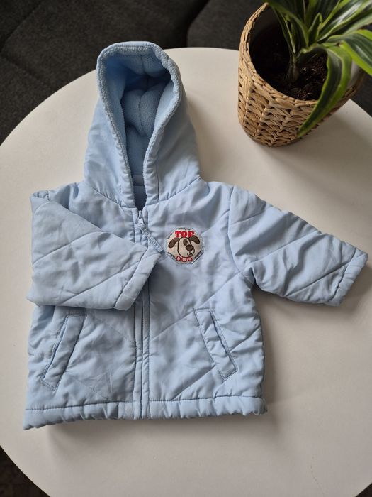 Błękitna niebieska kurtka niemowlęca zimowa 0-3 miesiące Cherokee używ