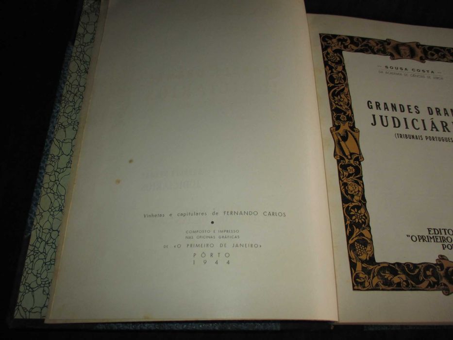 Livro Grandes Dramas Judiciários Sousa Costa 1944