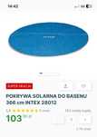 Pokrywa solarna na basen 366 cm