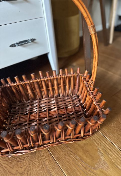 Wiklinowy Koszyk Kosz Brązowy Wiklina