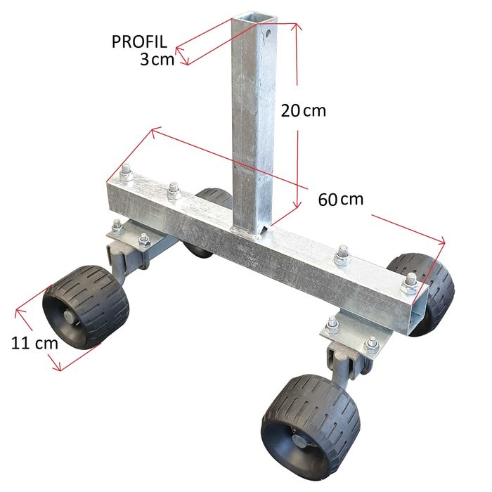 Rolki Rolka wózek CZTERY SUPERROLKI WÓZEK BRENDERUP podłodziowa łódź 4