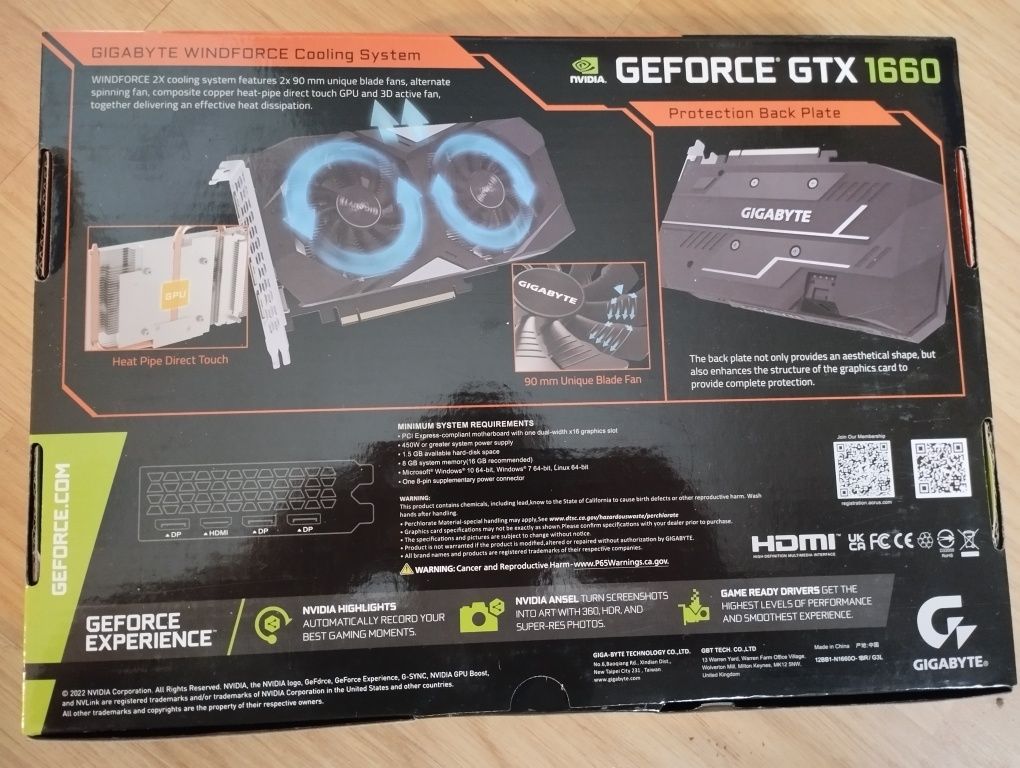 Gigabyte GeForce GTX 1660 GAMING 6GB GDDR5