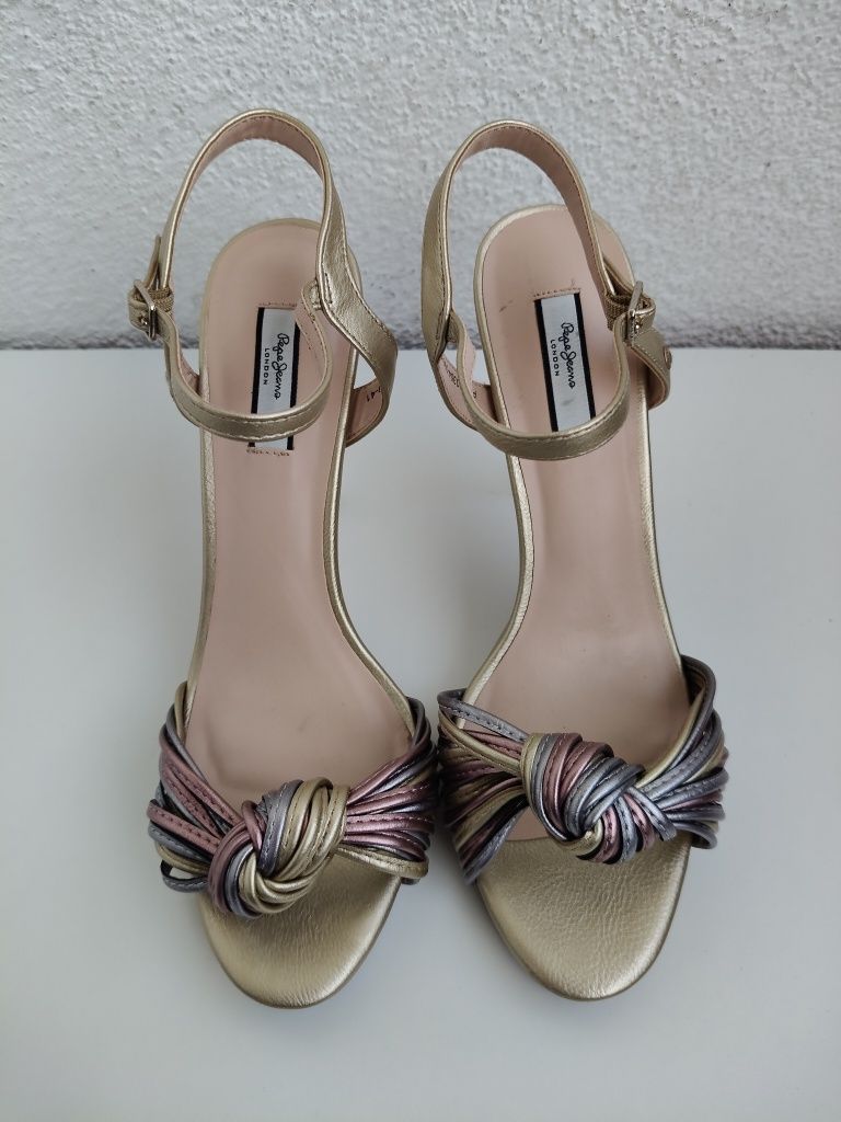 Buty damskie na obcasie szpilki odkryte Pepe jeans r.41