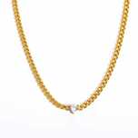 Кулон в виде сердца с цепочкой Stainless steel 316L + 18K Gold Plated