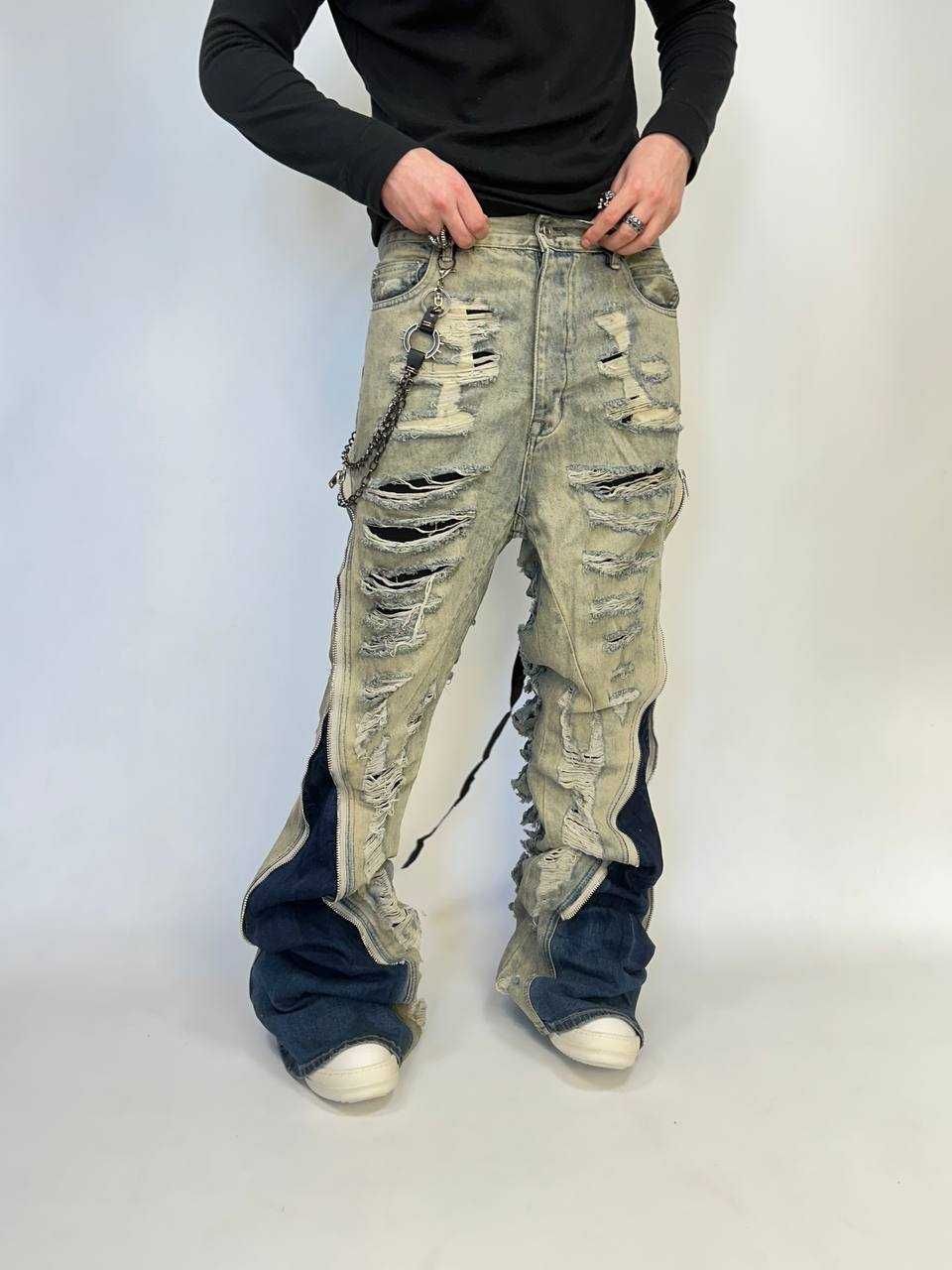 Rick Owens bolan bananacut distressed клеш джинси джинсы flared S M L