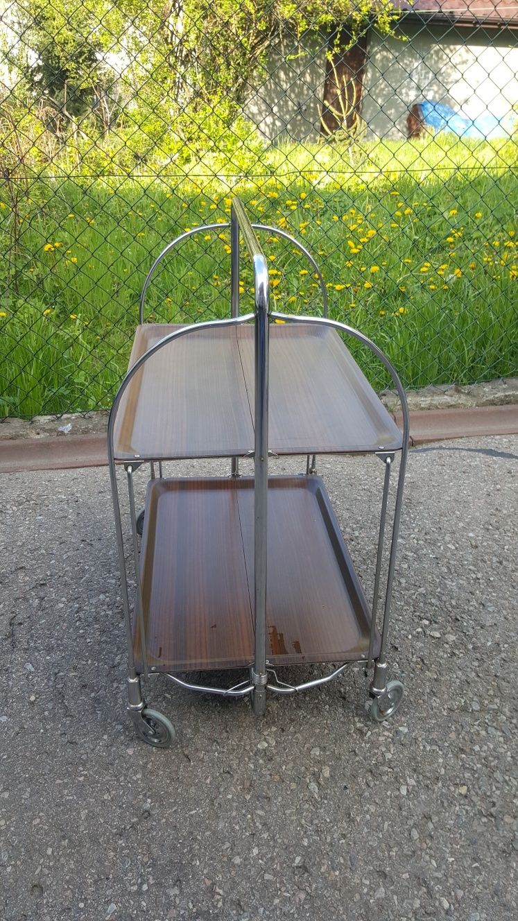 Gerlinol niemiecki Vintage mobilny barek wózek na kolkach składany