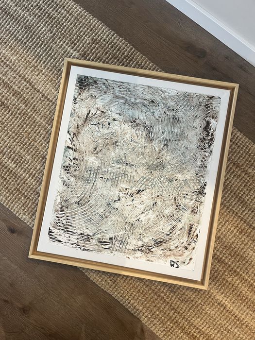 Quadro em gesso acrilico com moldura em pinho - 75*65 cm