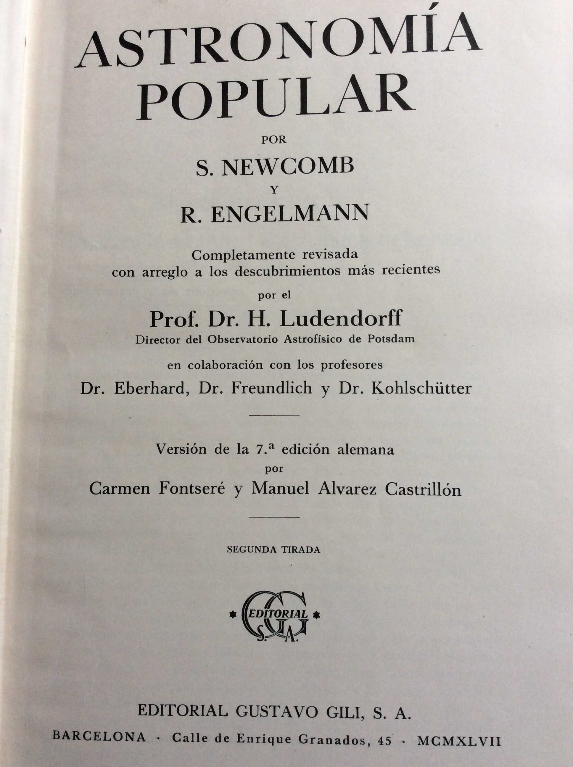 Astronomía Popular, 1926. Raro