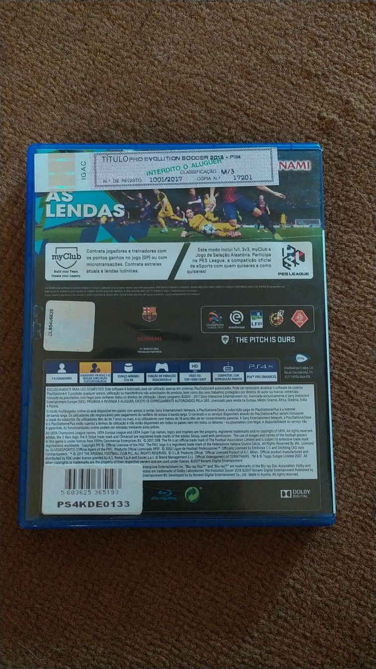 Jogo PS4 PES 2018
