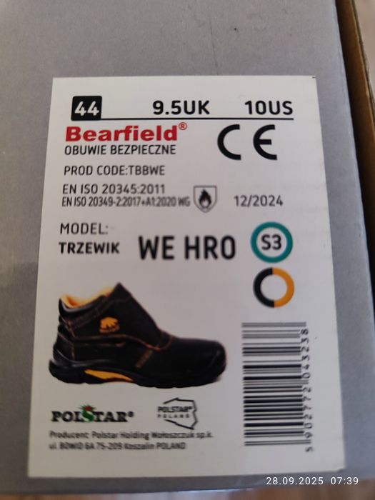 Buty SPAWALNICZE trudnopalne BBWE 44