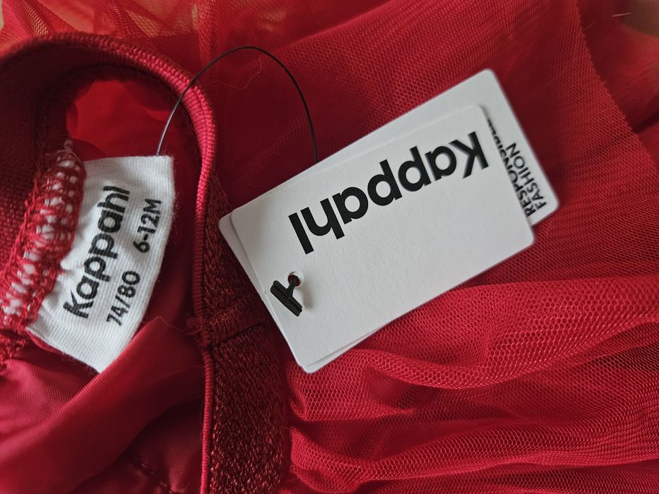 Zestaw walentynki kappahl tiulowa spodnica opaska czerwona 74/80