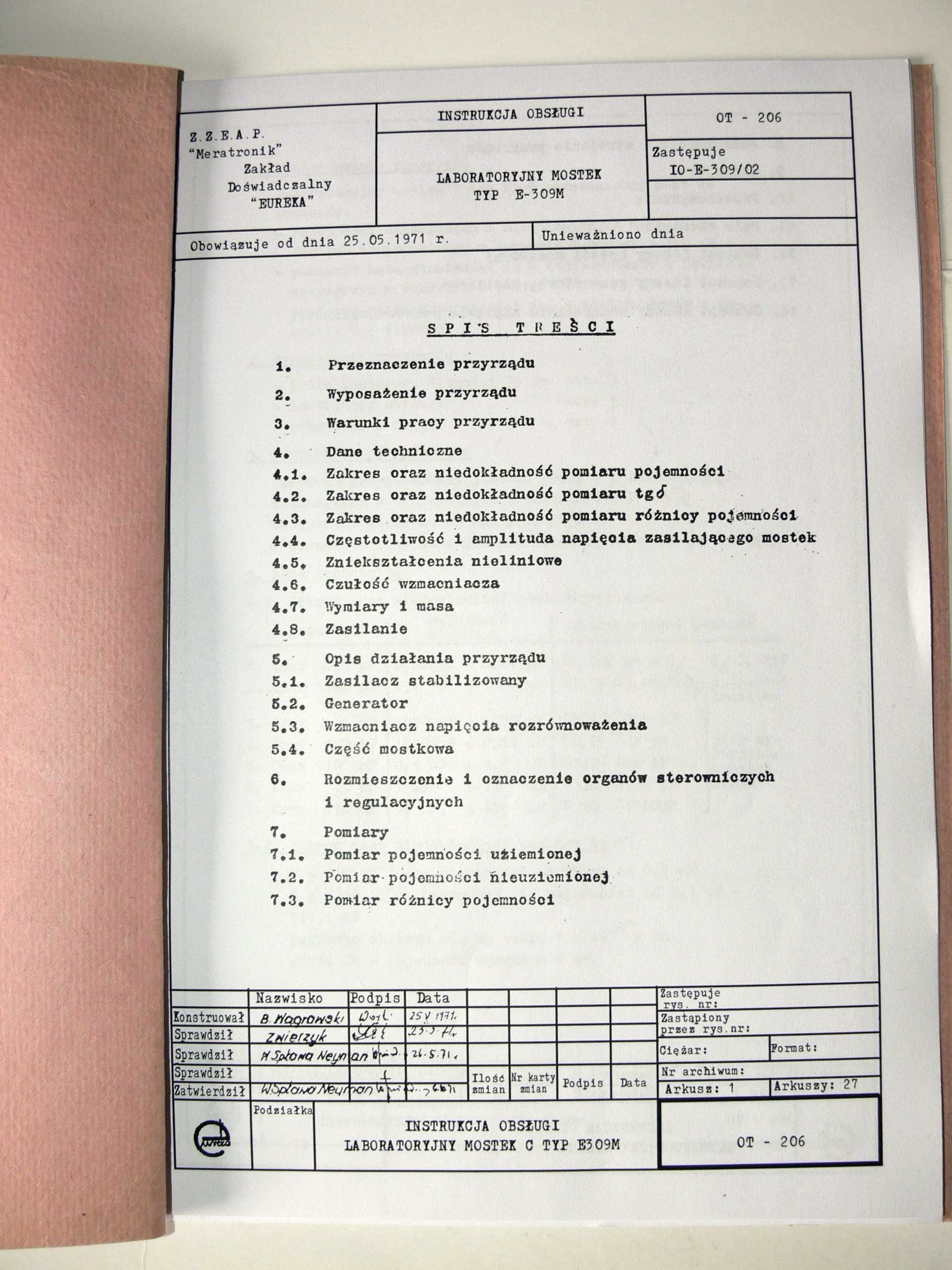 Instrukcja mostek E-309M meratronik eureka
