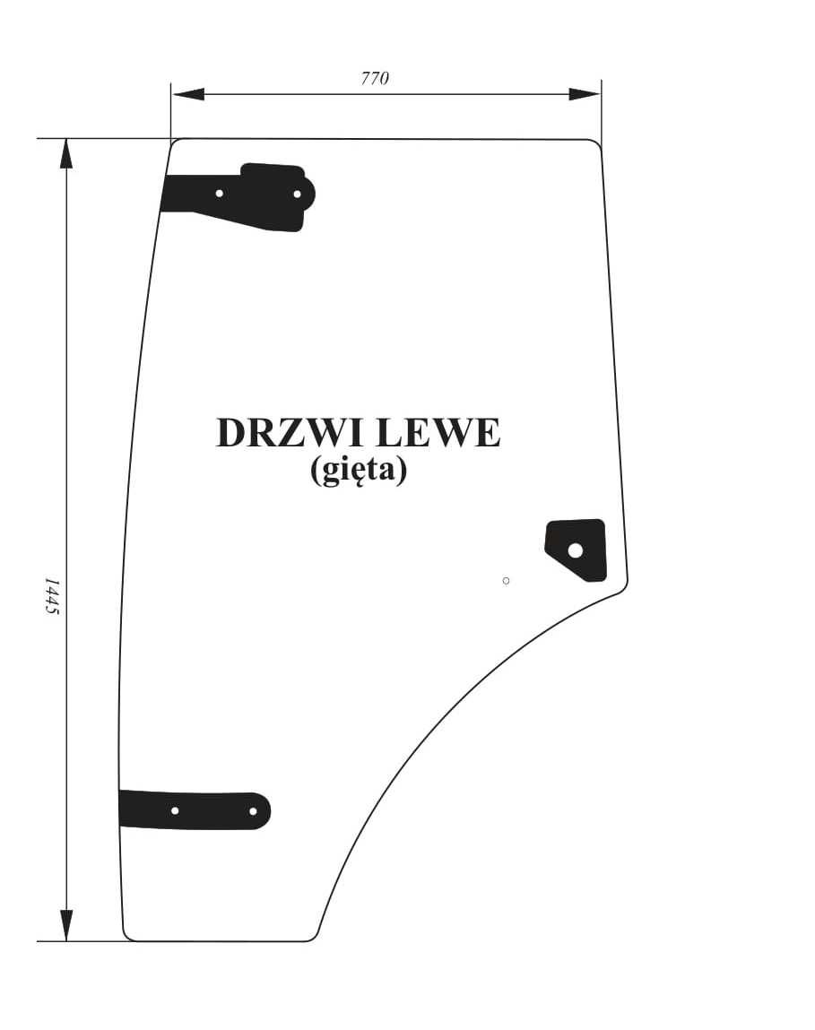 Szyba drzwi Lewe Claas i Renault Axos 310, 320, 330, 340 ACX300