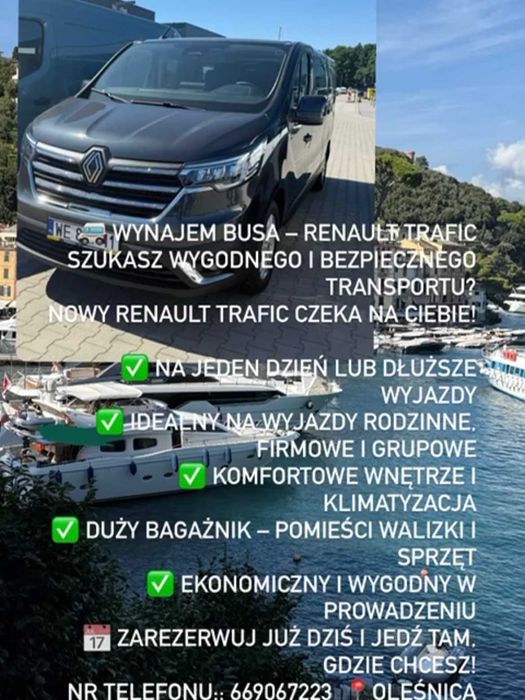 wynajem Renault trafic long, 2025 r