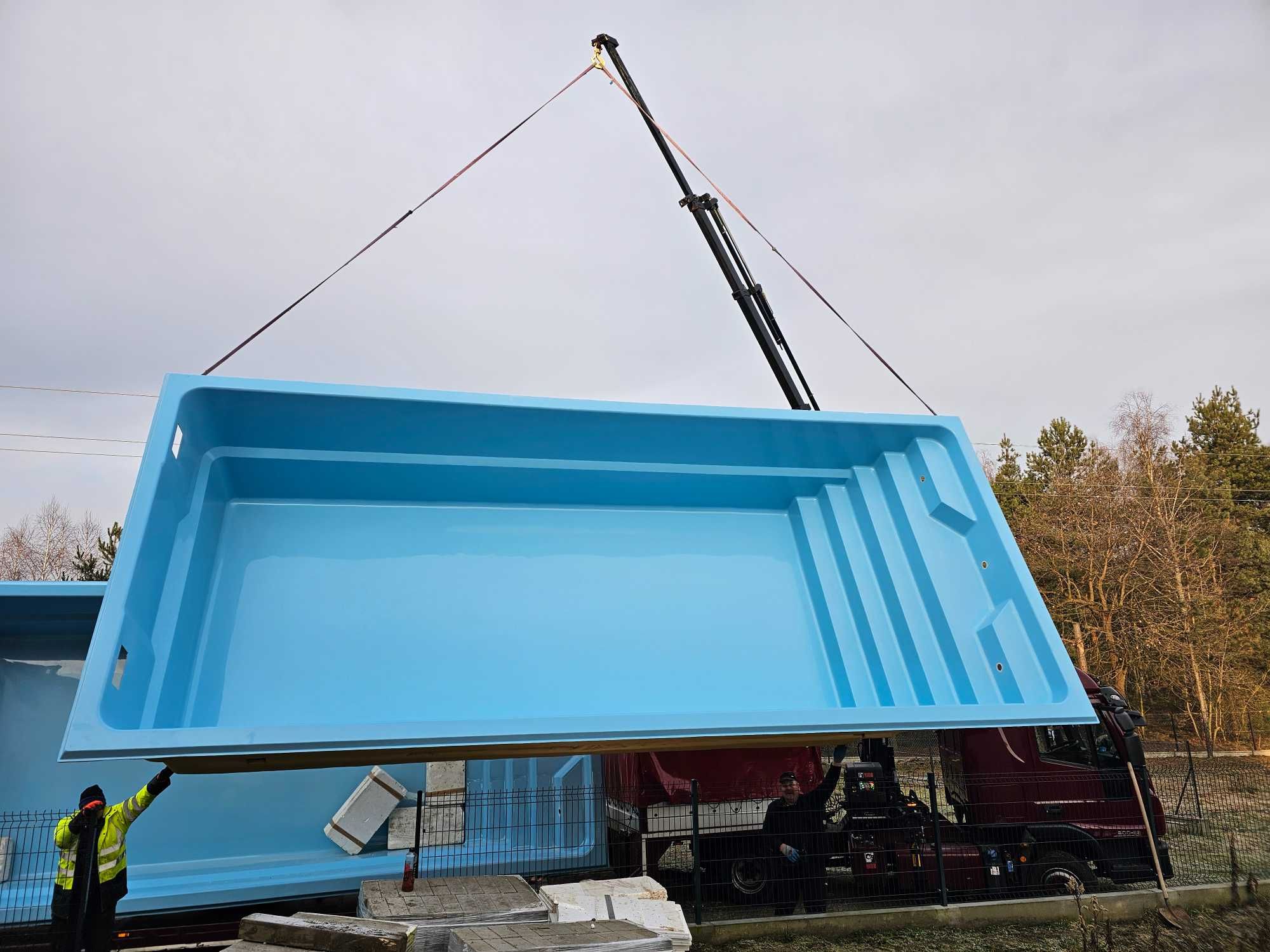 BASEN Ogrodowy HERKULES 8.5x3.7x1.55 Montaż Kompleksowy z materiałami