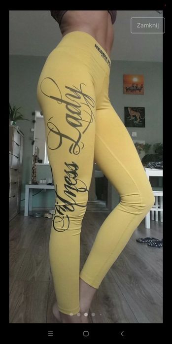 Legginsy NEBBIA żółte push up