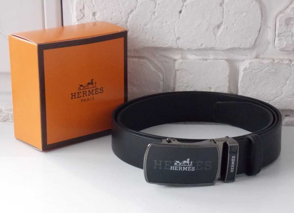 Ремень автомат мужской кожаный / пояс шкіряний чоловічий