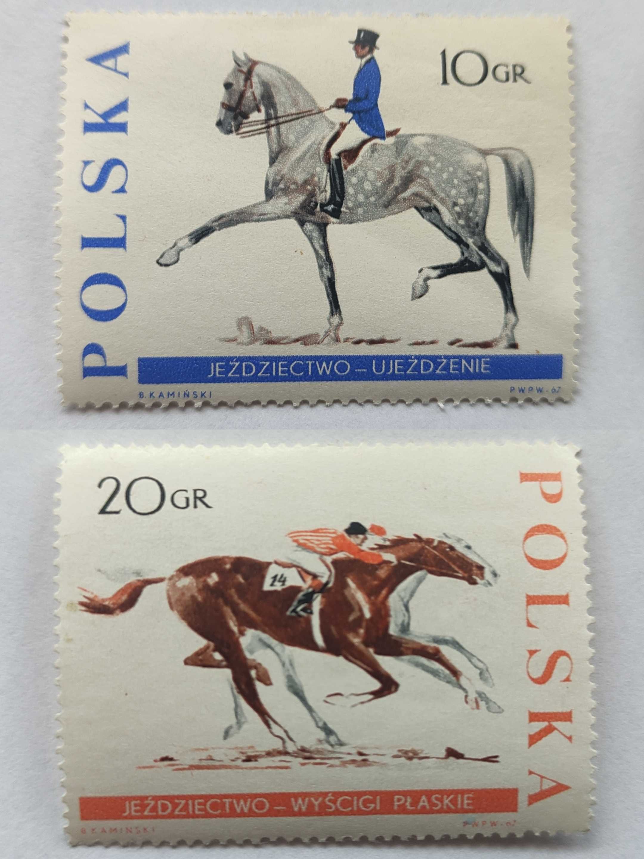 Znaczki pocztowe Polska 1967 JEŹDZIECTWO fi 1592/1599  (czyste **)