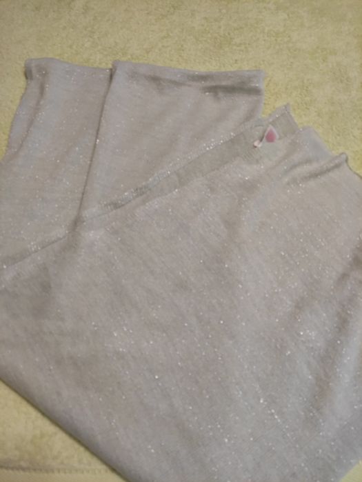 Шарф широкий палантин трикотажний м'ятного кольору