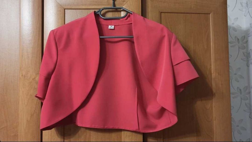 Malinowa suknia sukienka okolicznościowa ślub wesele + bolerko 50 5XL