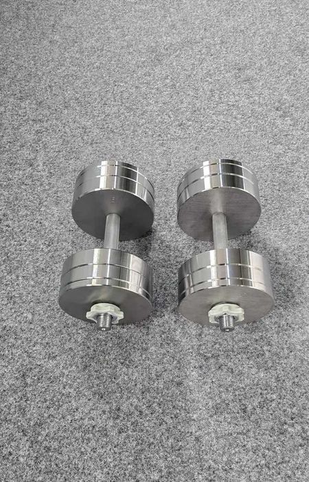 Т91 Металеві гантелі наборні з покриттям Гантели стальные Silver