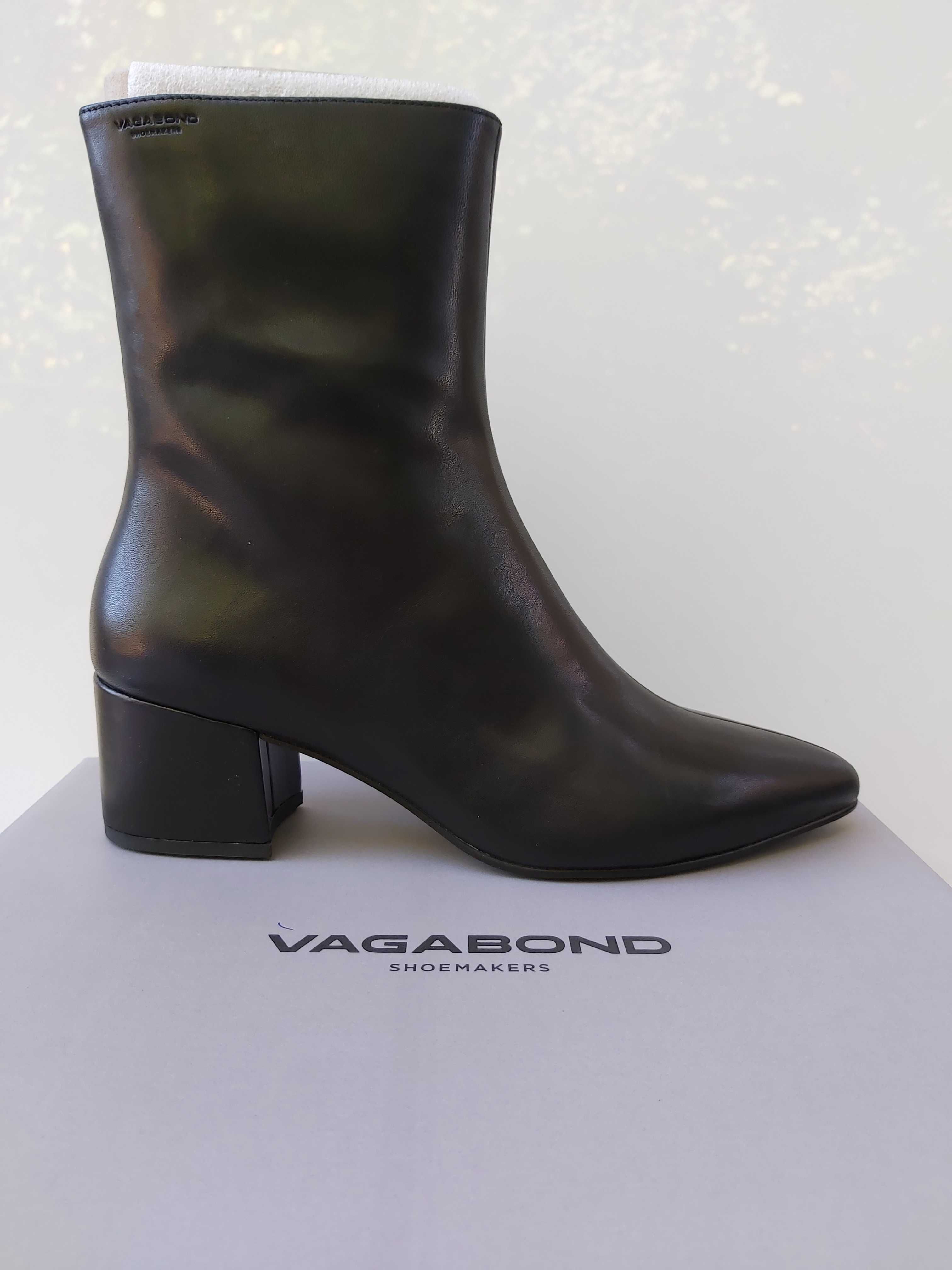 NOWE botki VAGABOND mya rozmiar 38 czarne buty skóra kozaki obcas