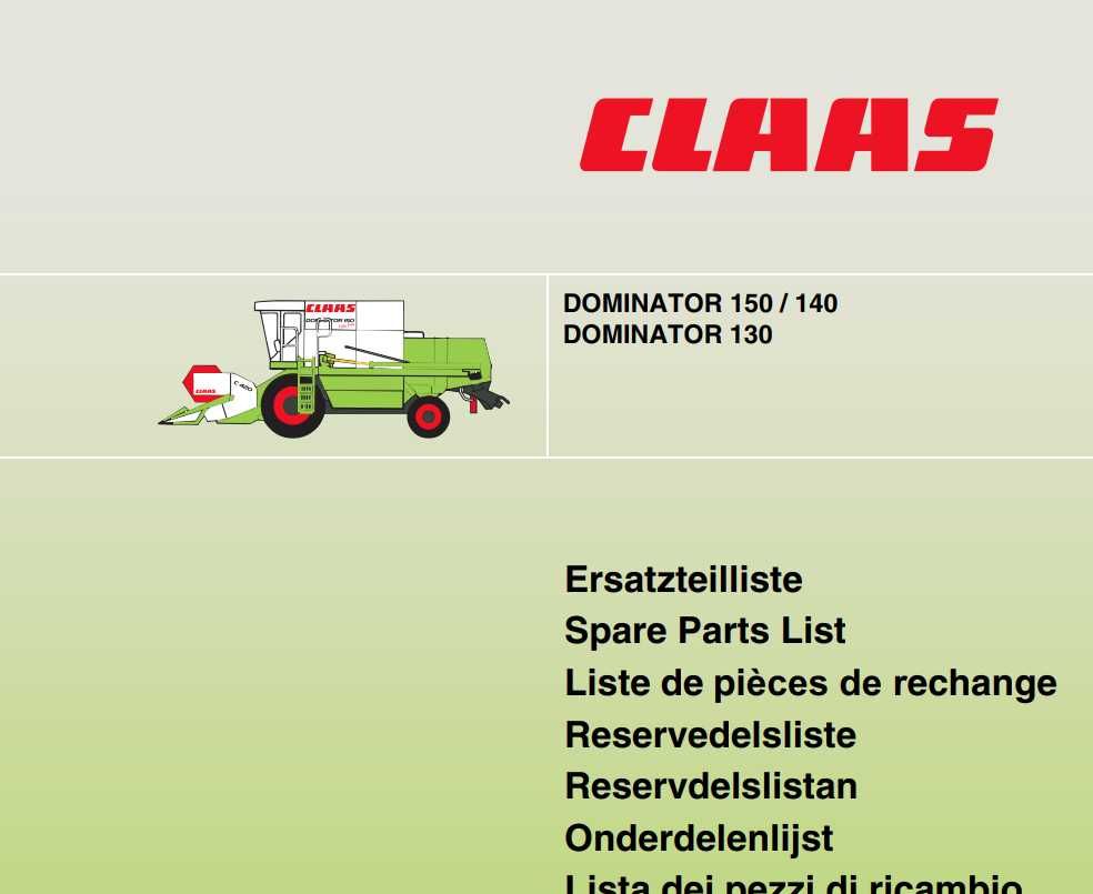 Katalog części Claas Dominator 130, Dominator 140, Dominator 150
