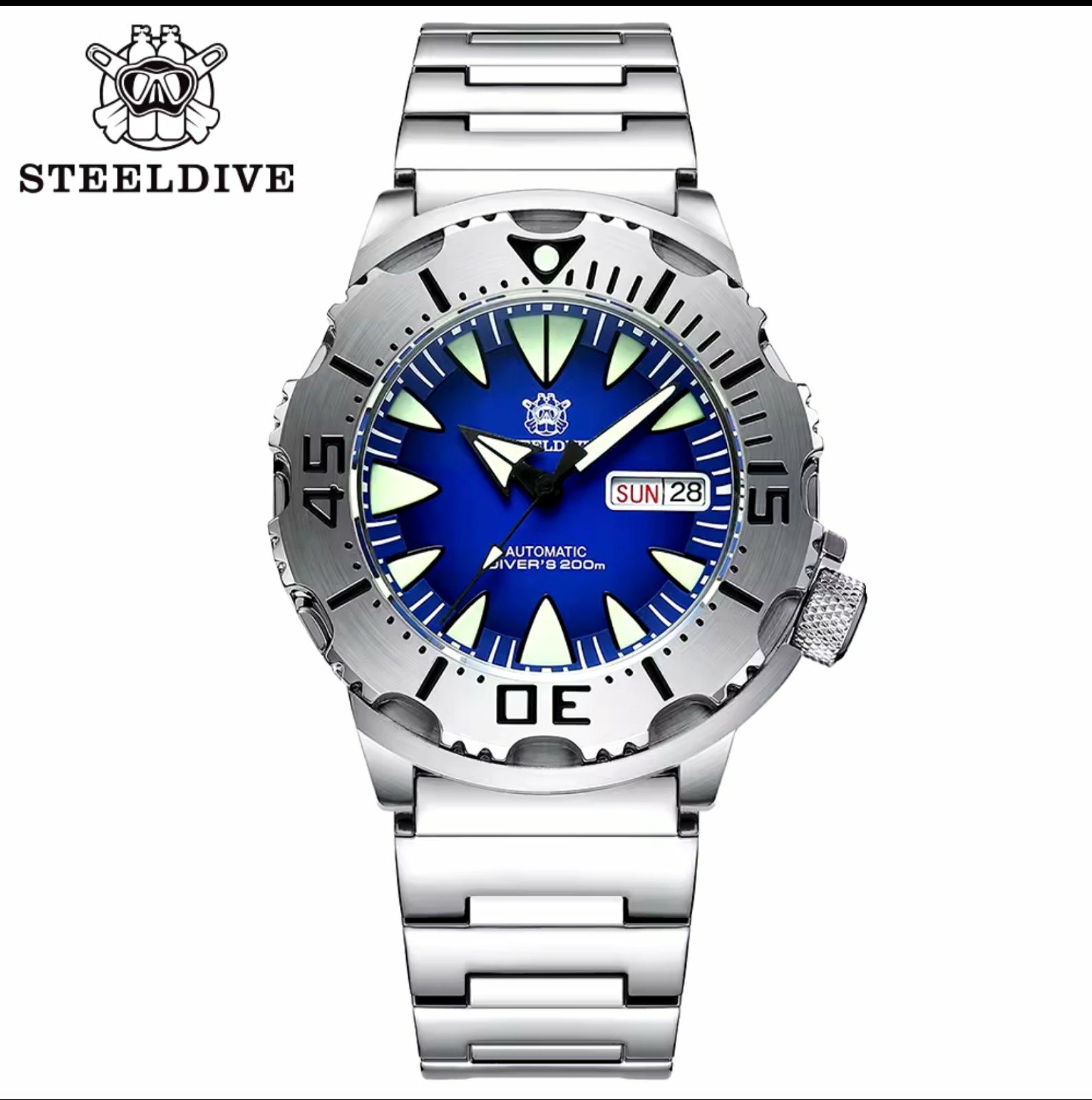 Часы драйвер с автоподзаводом Steeldive SD1984 200m Monster Seiko