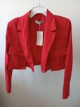 Czerwona marynarka krótki żakiet Reserved XS/34 nowy linien cotton
